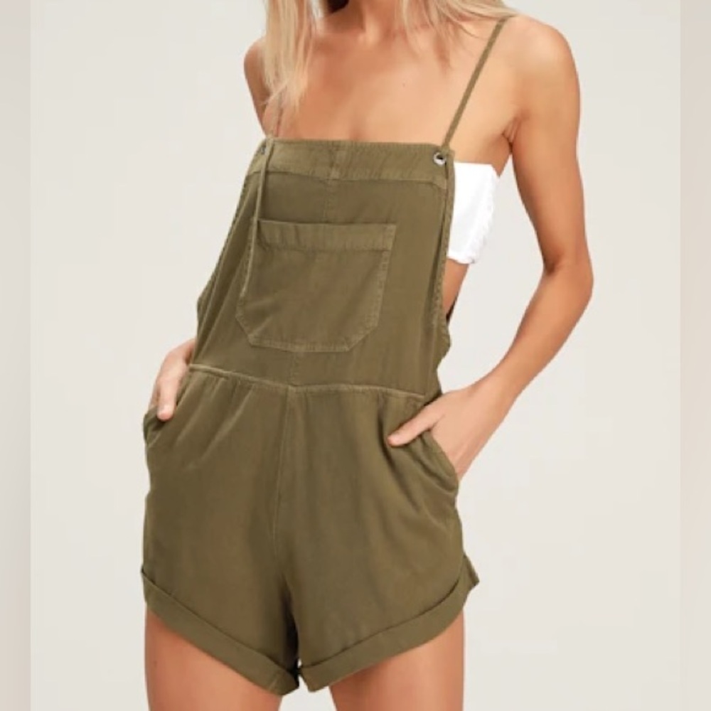 Billabong Olive Wild Pursuit Overalls